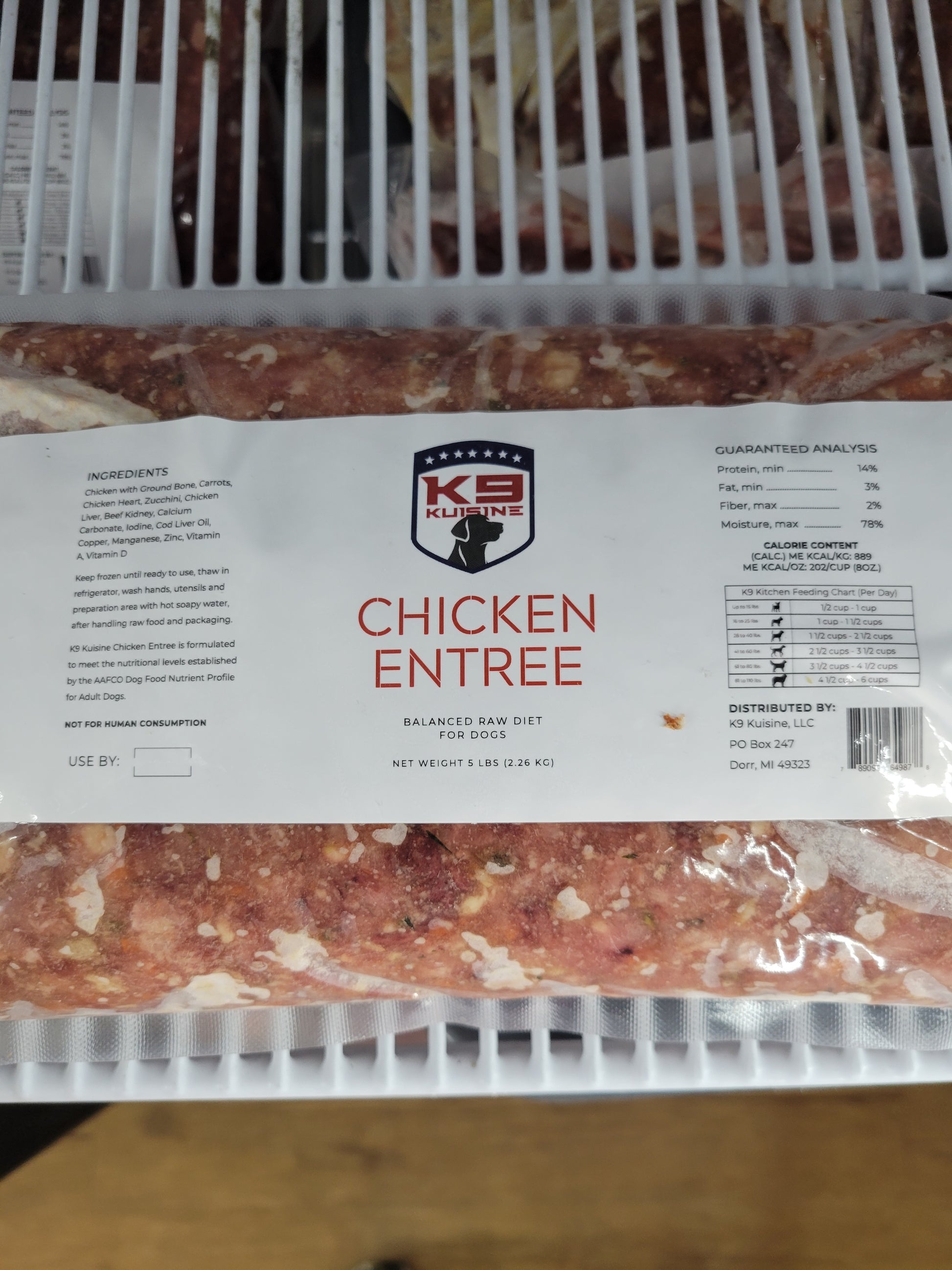 Chicken Raw Dog Food Label