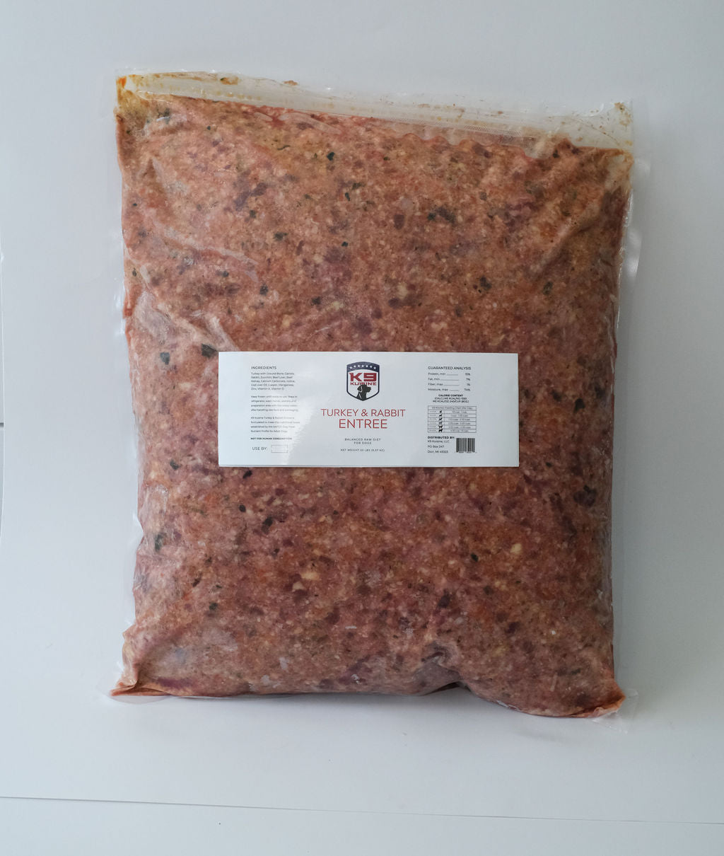 Turkey & Rabbit Raw Dog Food Entree - K9 Kuisine 