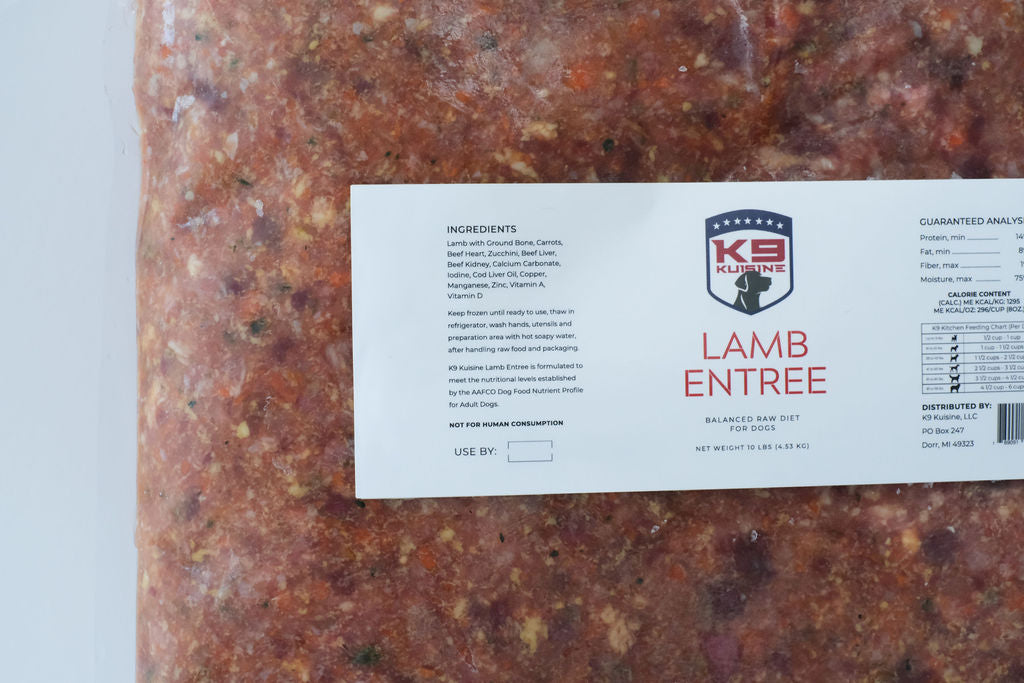 Lamb Raw Dog Food Entree - K9 Kuisine 