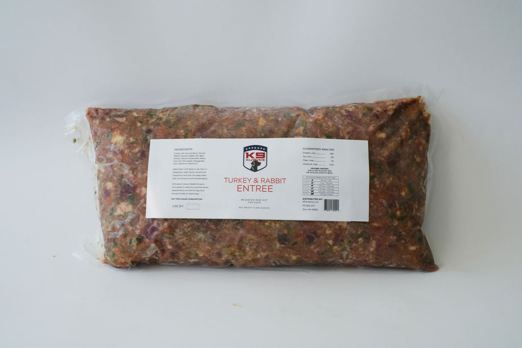 Turkey & Rabbit Raw Dog Food Entree - K9 Kuisine 