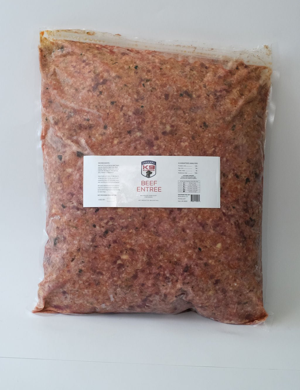 Beef Raw Dog Food Entree - K9 Kuisine